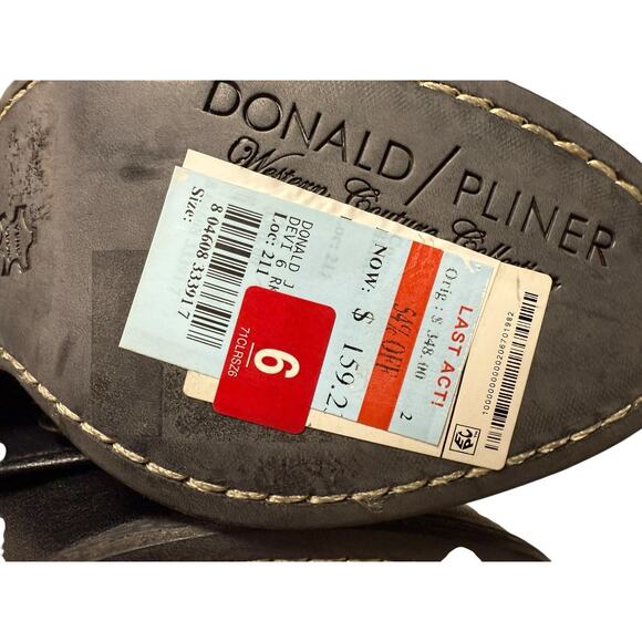 Donald J Pliner Devi6 Tall Black Knee High Riding Moto Biker Leather Boots 6 NIB - Picture 8 of 9